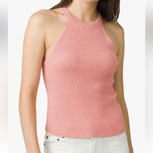 PrAna Pyper Peach Gerberas Halter Sweater Sz M EUC - Picture 1 of 8